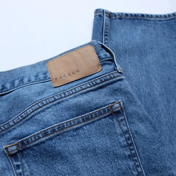 Pacsun Slim Fit Midwash Whiskered Faded Casual Jeans Denim Pants EUC 34x32 - Picture 5 of 7